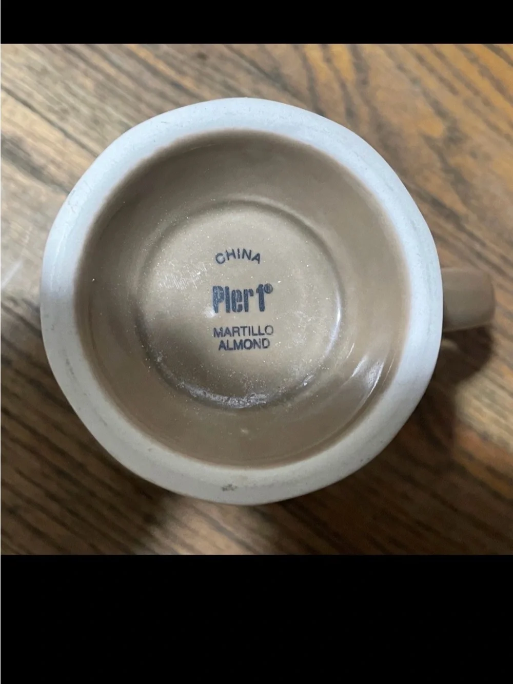 Pier 1 Martillo Almond Ceramic Footed Mug Cup